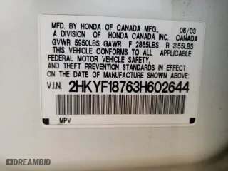 2003 Honda Pilot EX with VIN 2HKYF18763H602644, listed as a Copart auction lot 64075194 with 231,235 mi miles and Salvage Title. Bid and sale history available at carsss.com. Image 15.