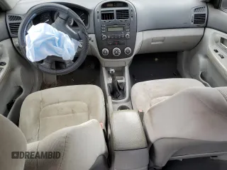 2007 Kia Spectra EX with VIN KNAFE121875480760, listed as a Copart auction lot 57408814 with 0 mi miles and Salvage Title. Bid and sale history available at carsss.com. Image 8.