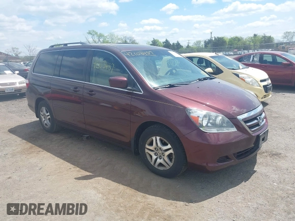 2007 Honda Odyssey EX-L with VIN 5FNRL387X7B421270, listed as a IAAI auction lot 42103457 with 250,980 mi miles. Bid and sale history available at carsss.com. Image 1.