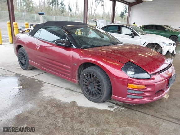 2002 Mitsubishi Eclipse GT with VIN 4A3AE85H92E055455, listed as a IAAI auction lot 42014844 with 192,031 mi miles. Bid and sale history available at carsss.com. Image 1.