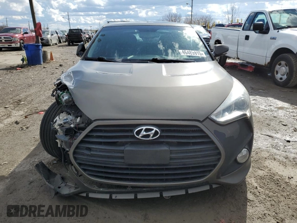 2013 Hyundai Veloster Turbo with VIN KMHTC6AE1DU124502, listed as a Copart auction lot 46489915 with 143,526 mi miles and Salvage title. Bid and sale history available at DreamBid. Image 5.