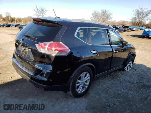 2016 Nissan Rogue SV with VIN KNMAT2MV4GP657088, listed as a Copart auction lot 45084415 with 62,103 mi miles and Salvage Title. Bid and sale history available at carsss.com. Image 3.