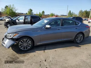2015 Hyundai Genesis 3.8L with VIN KMHGN4JEXFU073486, listed as a Copart auction lot 52023875 with 94,586 mi miles and Salvage Title. Bid and sale history available at carsss.com. Image 1.