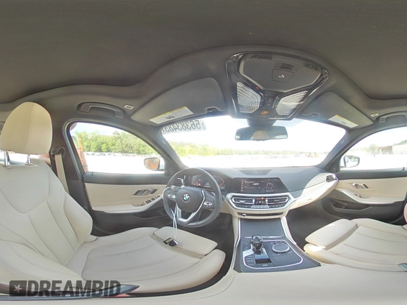 2020 BMW 3 Series 330i xDrive with VIN 3MW5R7J01L8B10663, listed as a Copart auction lot 56383485 with 74,543 mi miles and Salvage title. Bid and sale history available at DreamBid. Image 14.
