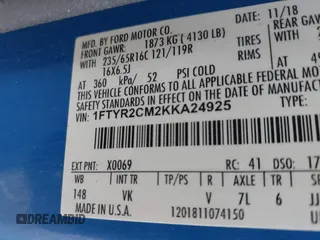 2019 Ford Transit with VIN 1FTYR2CM2KKA24925, listed as a IAAI auction lot 40769513 with 164,464 mi miles and . Bid and sale history available at DreamBid. Image 9.