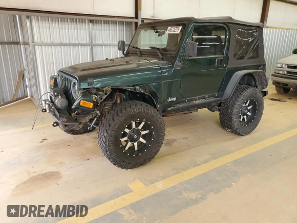 2001 Jeep Wrangler Sport with VIN 1J4FA49S51P373069, listed as a Copart auction lot 48625225 with 0 mi miles and Salvage Title. Bid and sale history available at carsss.com. Image 1.