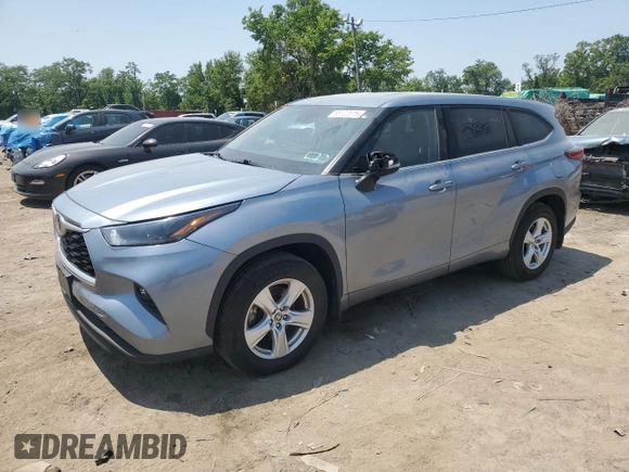 2022 Toyota Highlander LE with VIN 5TDBZRBH3NS175711, listed as a Copart auction lot 58722515 with 43,970 mi miles and Clean title. Bid and sale history available at DreamBid. Image 1.