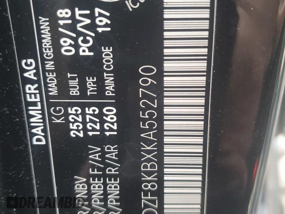2019 Mercedes-Benz E 63 S AMG with VIN WDDZF8KBXKA552790, listed as a Copart auction lot 82524134 with 73,830 mi miles and Salvage Title. Bid and sale history available at DreamBid. Image 13.