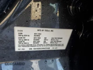 2024 Tesla Model Y Long Range z VIN 7SAYGDEEXRA222408, wystawiony jako Copart lot #49119125 z przebiegiem 20 773 mil mil oraz Szkoda całkowita • Salvage title. Historia ofert i sprzedaży dostępna na DreamBid. Obrazek 12.