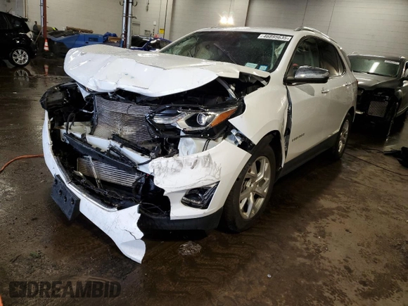 2019 Chevrolet Equinox Premier with VIN 3GNAXXEV9KS658609, listed as a Copart auction lot 46895635 with Not Provided miles and Salvage Title. Bid and sale history available at DreamBid. Image 1.