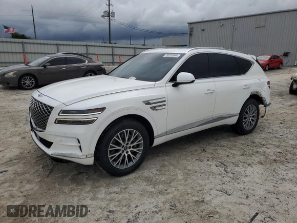 2022 Genesis GV80 with VIN KMUHB4SB6NU097950, listed as a Copart auction lot 70235364 with 63,062 mi miles and Salvage Title. Bid and sale history available at DreamBid. Image 1.