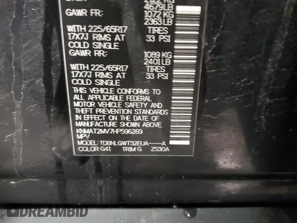 2017 Nissan Rogue SV with VIN KNMAT2MV7HP596269, listed as a Copart auction lot 50871375 with 61,676 mi miles and Salvage title. Bid and sale history available at DreamBid. Image 13.