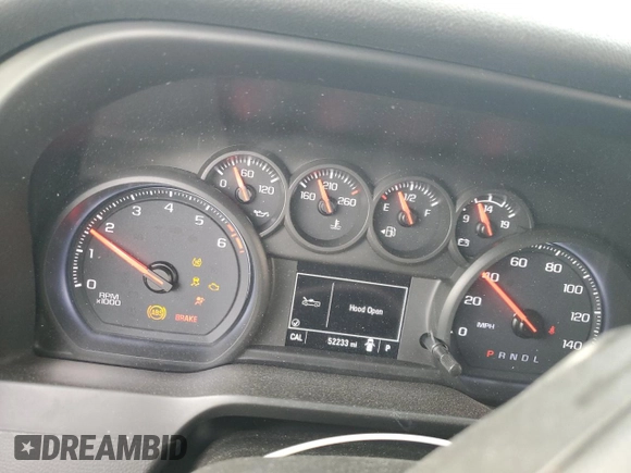 2020 Chevrolet Silverado 1500 Custom with VIN 1GCRWBEH5LZ228267, listed as a Copart auction lot 87380864 with 52,233 mi miles and Non Repairable. Bid and sale history available at carsss.com. Image 9.