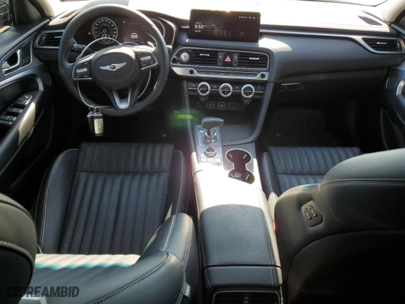 2022 Genesis G70 2.0T with VIN KMTG34TA6NU102387, listed as a Copart auction lot 57135504 with 15,769 mi miles and Salvage Title. Bid and sale history available at carsss.com. Image 8.