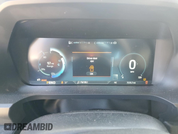 2023 Ford F-150 Lightning Pro with VIN 1FTVW1EL8PWG53681, listed as a Copart auction lot 42681505 with 7,570 mi miles and Salvage Title. Bid and sale history available at DreamBid. Image 9.