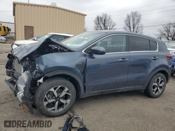 2022 Kia Sportage LX with VIN KNDPMCAC6N7973427, listed as a Copart auction lot 44967555 with 30,143 mi miles and Salvage Title. Bid and sale history available at carsss.com. Image 1.