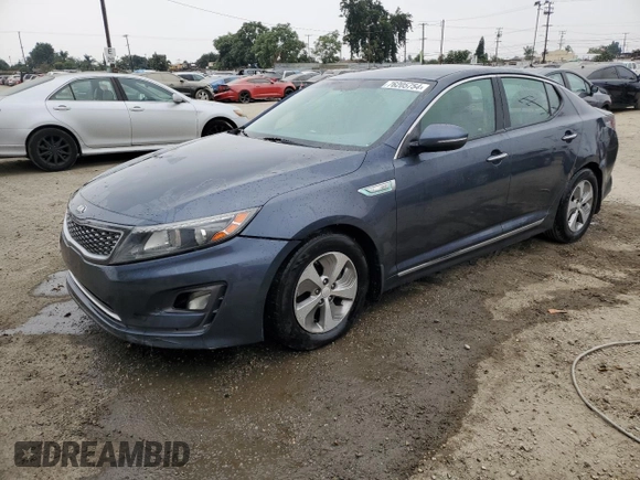 2015 Kia Optima Hybrid with VIN KNAGM4AD7F5086881, listed as a Copart auction lot 76205754 with 211,707 mi miles and Clean Title. Bid and sale history available at carsss.com. Image 1.