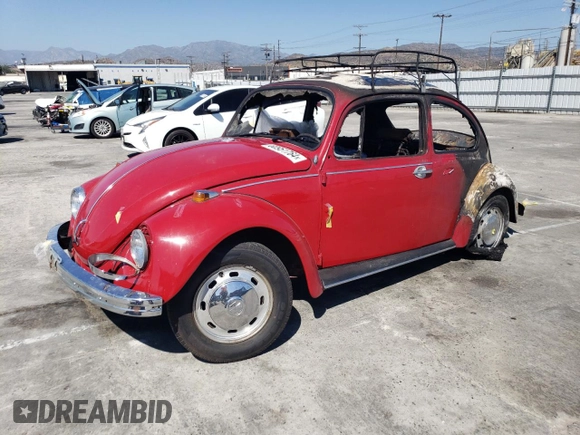 1968 Volkswagen Beetle with VIN 118428470, listed as a Copart auction lot 85266974 with Not Provided miles and Salvage Title. Bid and sale history available at DreamBid. Image 1.