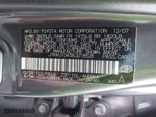 2008 Scion xD with VIN JTKKU10438J018528, listed as a IAAI auction lot 41749318 with 162,052 mi miles. Bid and sale history available at carsss.com. Image 9.