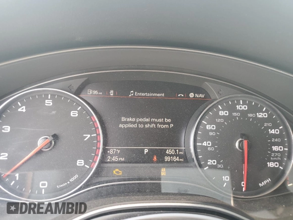 2013 Audi A6 Premium Plus with VIN WAUGGAFC8DN018723, listed as a Copart auction lot 59459965 with 99,164 mi miles and Salvage title. Bid and sale history available at DreamBid. Image 9.