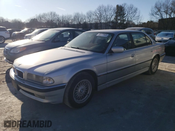 1997 BMW 7 Series 740il with VIN WBAGJ8320VDM04596, listed as a Copart auction lot 46177945 with 0 mi miles and Clean Title. Bid and sale history available at carsss.com. Image 1.