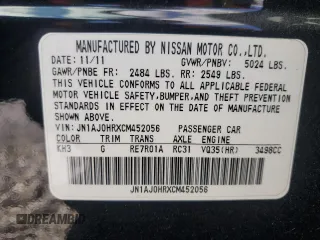 2012 Infiniti EX Journey with VIN JN1AJ0HRXCM452056, listed as a Copart auction lot 75519524 with 92,030 mi miles and Salvage Title. Bid and sale history available at carsss.com. Image 14.
