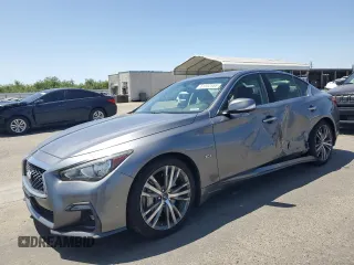 2019 Infiniti Q50 Luxe with VIN JN1EV7AP4KM518073, listed as a Copart auction lot 61032555 with 111,222 mi miles and Salvage title. Bid and sale history available at DreamBid. Image 1.