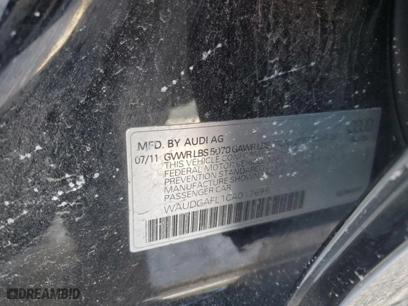 2012 Audi S4 Premium Plus with VIN WAUDGAFL1CA017695, listed as a Copart auction lot 88579455 with 132,792 mi miles and Salvage Title. Bid and sale history available at carsss.com. Image 14.
