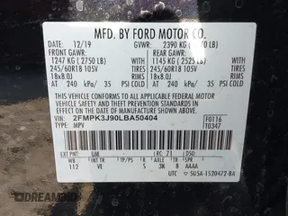 2020 Ford Edge SEL with VIN 2FMPK3J90LBA50404, listed as a IAAI auction lot 42555073 with 42,712 mi miles and . Bid and sale history available at DreamBid. Image 9.