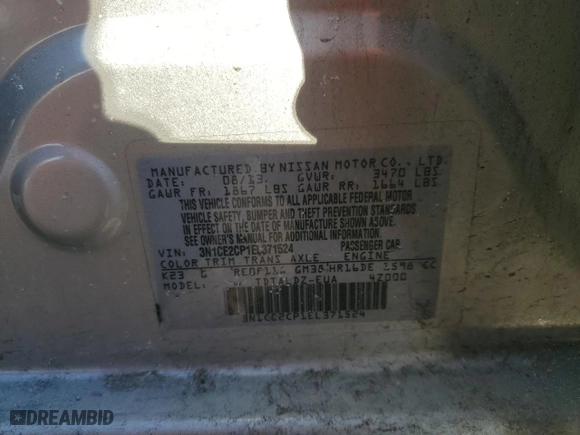 2014 Nissan Versa Note SV with VIN 3N1CE2CP1EL371524, listed as a Copart auction lot 45885925 with 93,702 mi miles and Salvage Title. Bid and sale history available at carsss.com. Image 12.