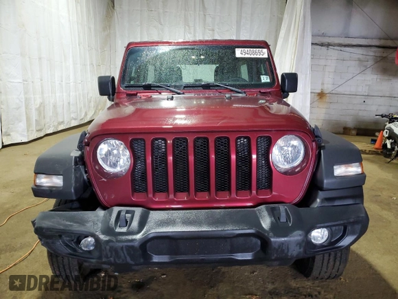 2022 Jeep Wrangler Unlimited Willys Sport with VIN 1C4HJXDN4NW132035, listed as a Copart auction lot 49408695 with 33,245 mi miles and Salvage Title. Bid and sale history available at DreamBid. Image 5.