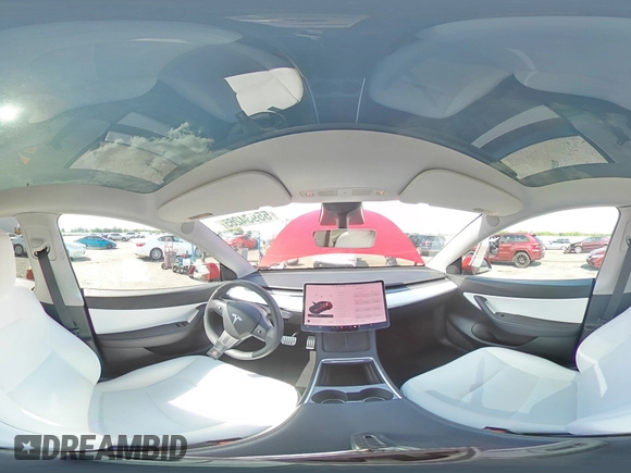 2022 Tesla Model Y Performance with VIN 7SAYGDEF6NF337996, listed as a Copart auction lot 56039515 with 16,468 mi miles and Salvage title. Bid and sale history available at DreamBid. Image 28.