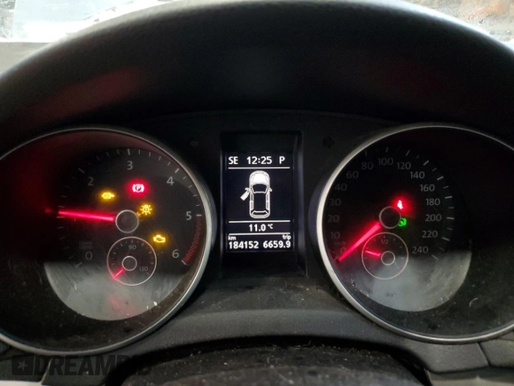 2012 Volkswagen Golf TDI with VIN WVWDM7AJ0CW144803, listed as a Copart auction lot 61574455 with 184,152 mi miles and Salvage title. Bid and sale history available at DreamBid. Image 9.