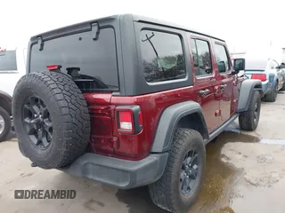 2021 Jeep Wrangler Unlimited Sport S with VIN 1C4HJXDN9MW777830, listed as a IAAI auction lot 41625934 with 42,251 mi miles and . Bid and sale history available at DreamBid. Image 4.