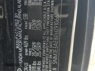 2023 Hyundai Tucson Limited with VIN 5NMJE3AE8PH291066, listed as a Copart auction lot 57952065 with 20,329 mi miles and Salvage title. Bid and sale history available at DreamBid. Image 13.