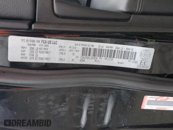 2020 Jeep Grand Cherokee Altitude with VIN 1C4RJFAG4LC247639, listed as a Copart auction lot 49625575 with 54,781 mi miles and Salvage Title. Bid and sale history available at carsss.com. Image 13.