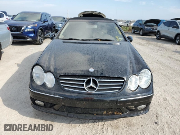 2005 Mercedes-Benz CLK-Class 5.0L with VIN WDBTK75G75T038786, listed as a Copart auction lot 74187554 with 0 mi miles and Salvage Title. Bid and sale history available at carsss.com. Image 5.