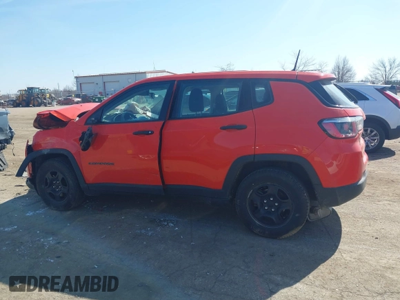 2018 Jeep Compass Sport with VIN 3C4NJCAB2JT169736, listed as a IAAI auction lot 41794046 with 86,998 mi miles. Bid and sale history available at carsss.com. Image 14.