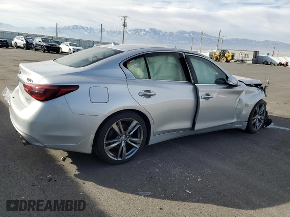 2019 Infiniti Q50 3.0t Signature Edition with VIN JN1EV7AP8KM541632, listed as a Copart auction lot 84759594 with 46,303 mi miles and Salvage Title. Bid and sale history available at carsss.com. Image 3.