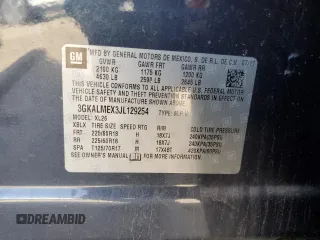 2018 GMC Terrain SLE with VIN 3GKALMEX3JL129254, listed as a Copart auction lot 48492125 with 0 mi miles and Non Repairable. Bid and sale history available at carsss.com. Image 13.