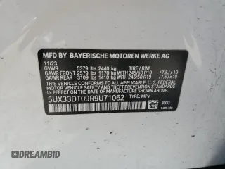 2024 BMW X4 xDrive30i z VIN 5UX33DT09R9U71062, wystawiony jako Copart lot #52200375 z przebiegiem 21 979 mil mil oraz Szkoda całkowita • Salvage title. Historia ofert i sprzedaży dostępna na DreamBid. Obrazek 13.
