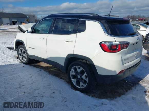 2020 Jeep Compass Limited with VIN 3C4NJDCB6LT146319, listed as a IAAI auction lot 41307313 with 88,894 mi miles. Bid and sale history available at carsss.com. Image 3.
