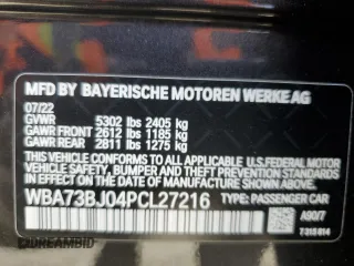2023 BMW 5 Series 540i xDrive with VIN WBA73BJ04PCL27216, listed as a Copart auction lot 80195474 with 16,862 mi miles and Salvage Title. Bid and sale history available at carsss.com. Image 12.