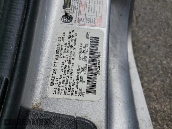 2014 Nissan 370Z Nismo with VIN JN1AZ4EH8EM633218, listed as a Copart auction lot 57296165 with Not provided miles and Salvage title. Bid and sale history available at DreamBid. Image 13.