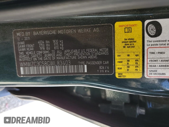 2012 MINI Countryman S with VIN WMWZC3C58CWL83403, listed as a Copart auction lot 61290125 with 122,714 mi miles and Clean title. Bid and sale history available at DreamBid. Image 14.