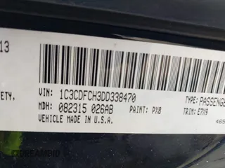 2013 Dodge Dart Limited with VIN 1C3CDFCH3DD338470, listed as a IAAI auction lot 41883420 with 134,009 mi miles. Bid and sale history available at carsss.com. Image 9.