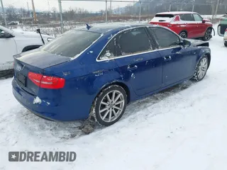 2015 Audi A4 Premium Plus with VIN WAUFFAFL3FN014015, listed as a IAAI auction lot 41362315 with 122,887 mi miles. Bid and sale history available at carsss.com. Image 4.