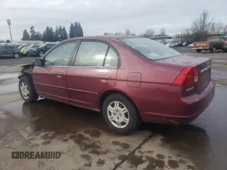 2002 Honda Civic LX with VIN 2HGES15502H558280, listed as a Copart auction lot 43611285 with 164,284 mi miles and Salvage Title. Bid and sale history available at DreamBid. Image 2.