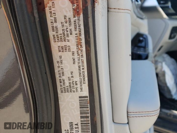 2022 Jeep Grand Cherokee Overland with VIN 1C4RJYD66N8716069, listed as a Copart auction lot 53186905 with Not provided miles and Salvage title. Bid and sale history available at DreamBid. Image 14.