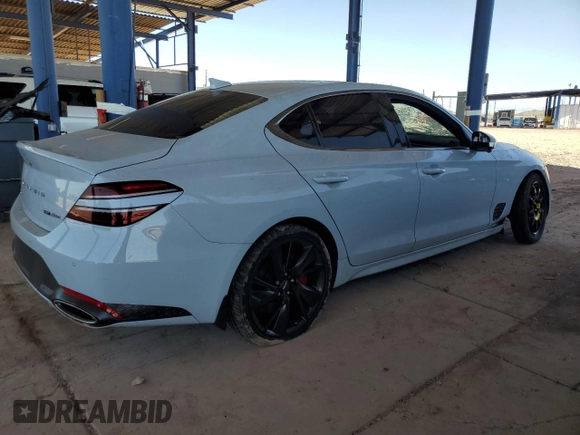 2022 Genesis G70 3.3T with VIN KMTG54TE6NU097060, listed as a Copart auction lot 61987105 with 21,878 mi miles and Salvage title. Bid and sale history available at DreamBid. Image 3.